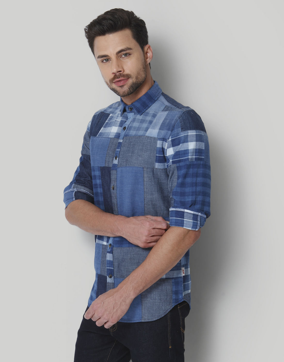 Blue & Grey Check Shirt
