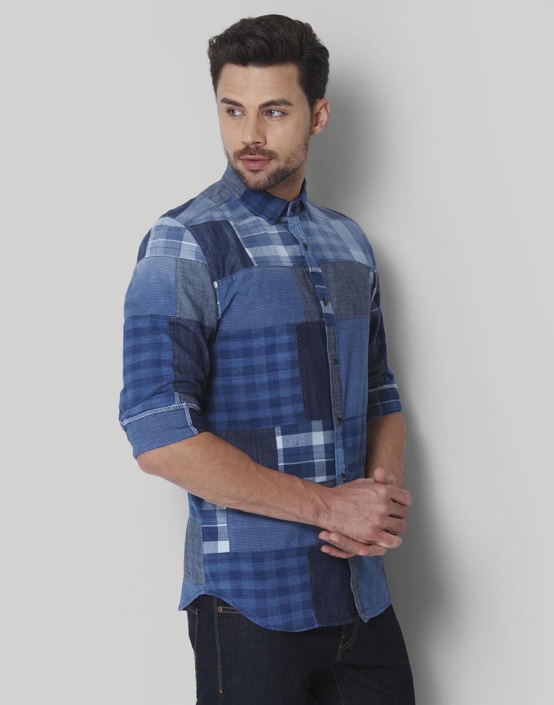 Blue & Grey Check Shirt