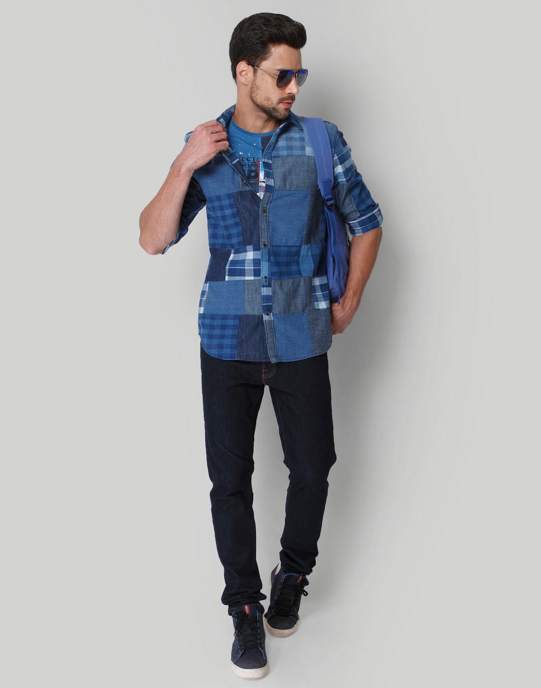 Blue & Grey Check Shirt
