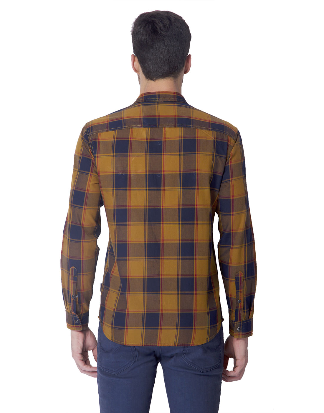 Brown Check Regular Fit Shirt