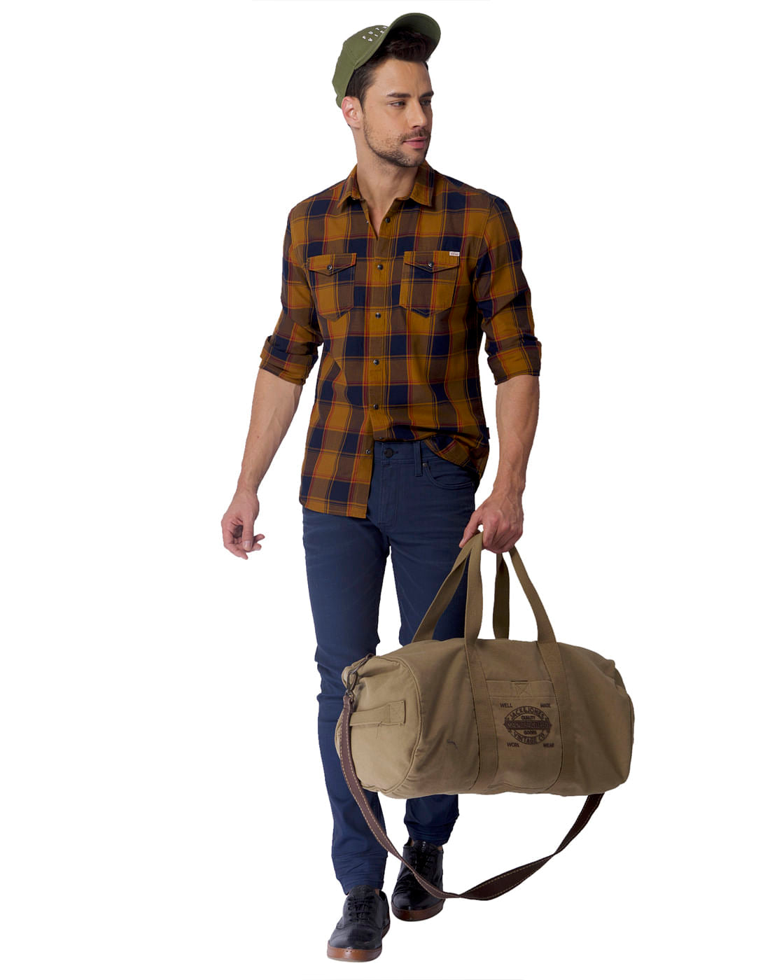Brown Check Regular Fit Shirt