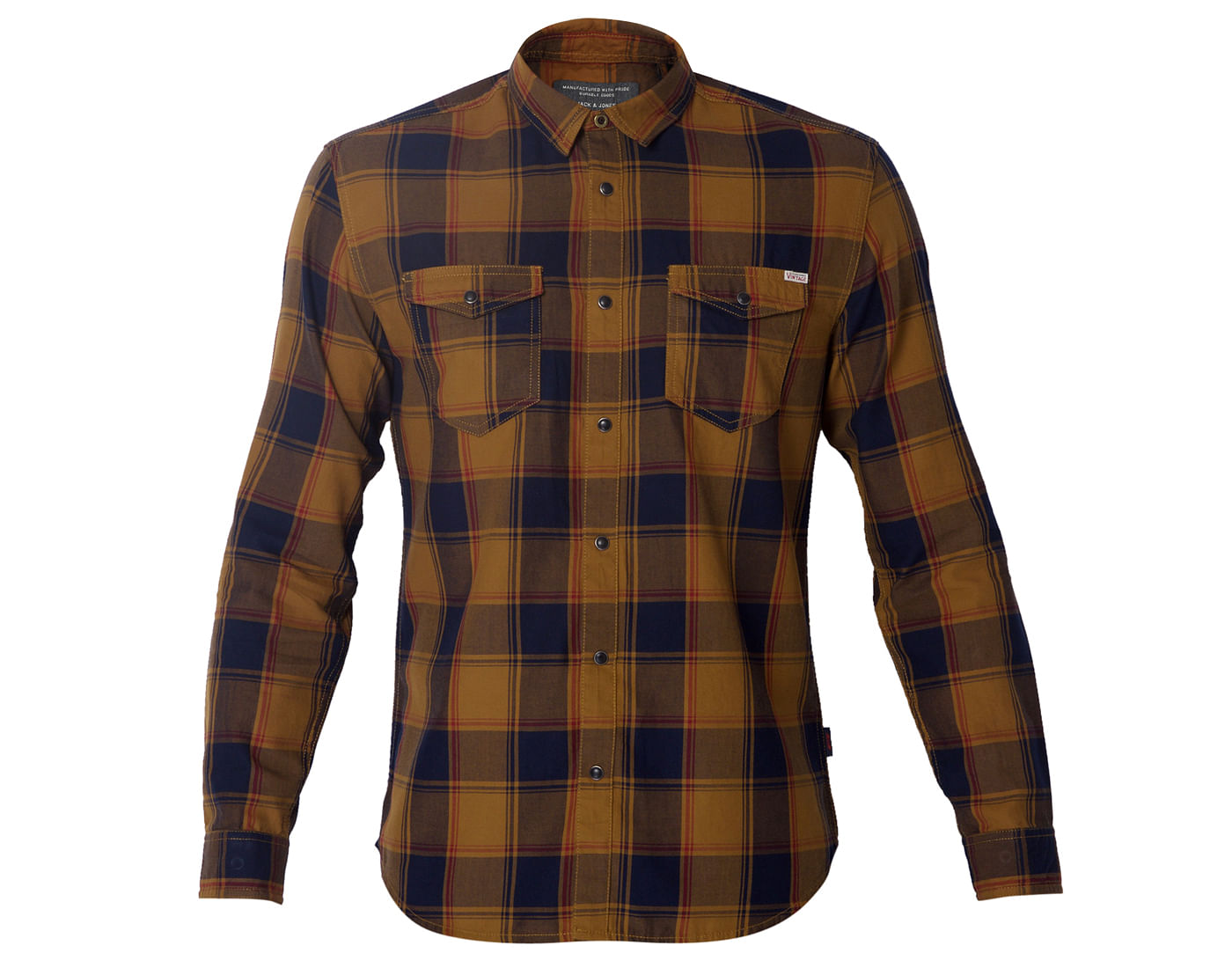 Brown Check Regular Fit Shirt