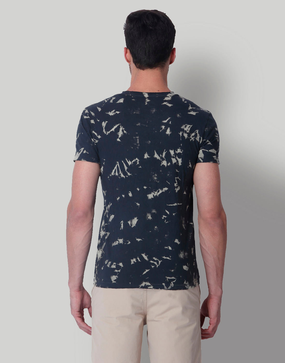 Black Tye & Dye Print Crew Neck T-Shirt