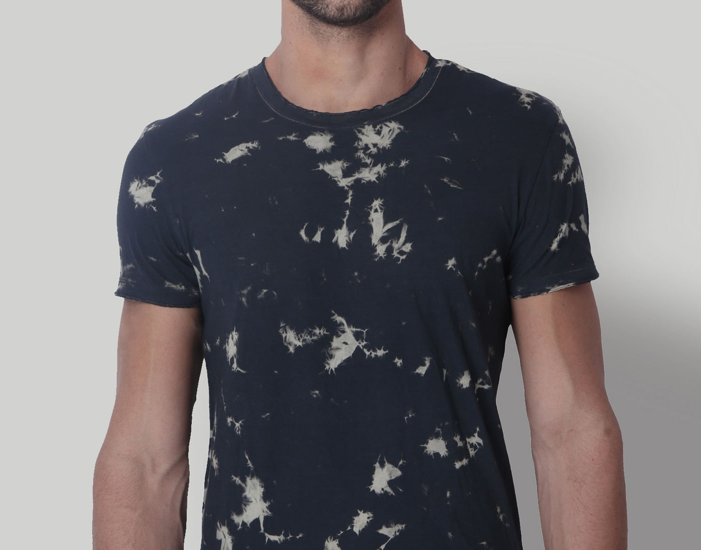 Black Tye & Dye Print Crew Neck T-Shirt