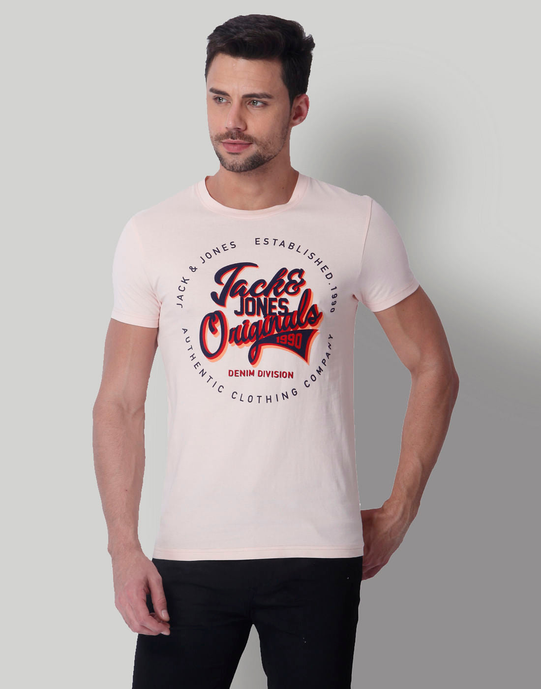 Pink Text Print Crew Neck T-Shirt