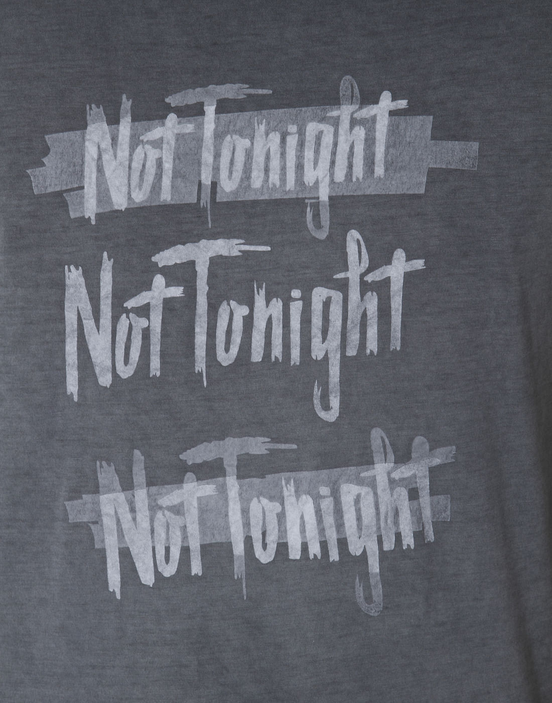 Grey Text Print Crew Neck T-Shirt