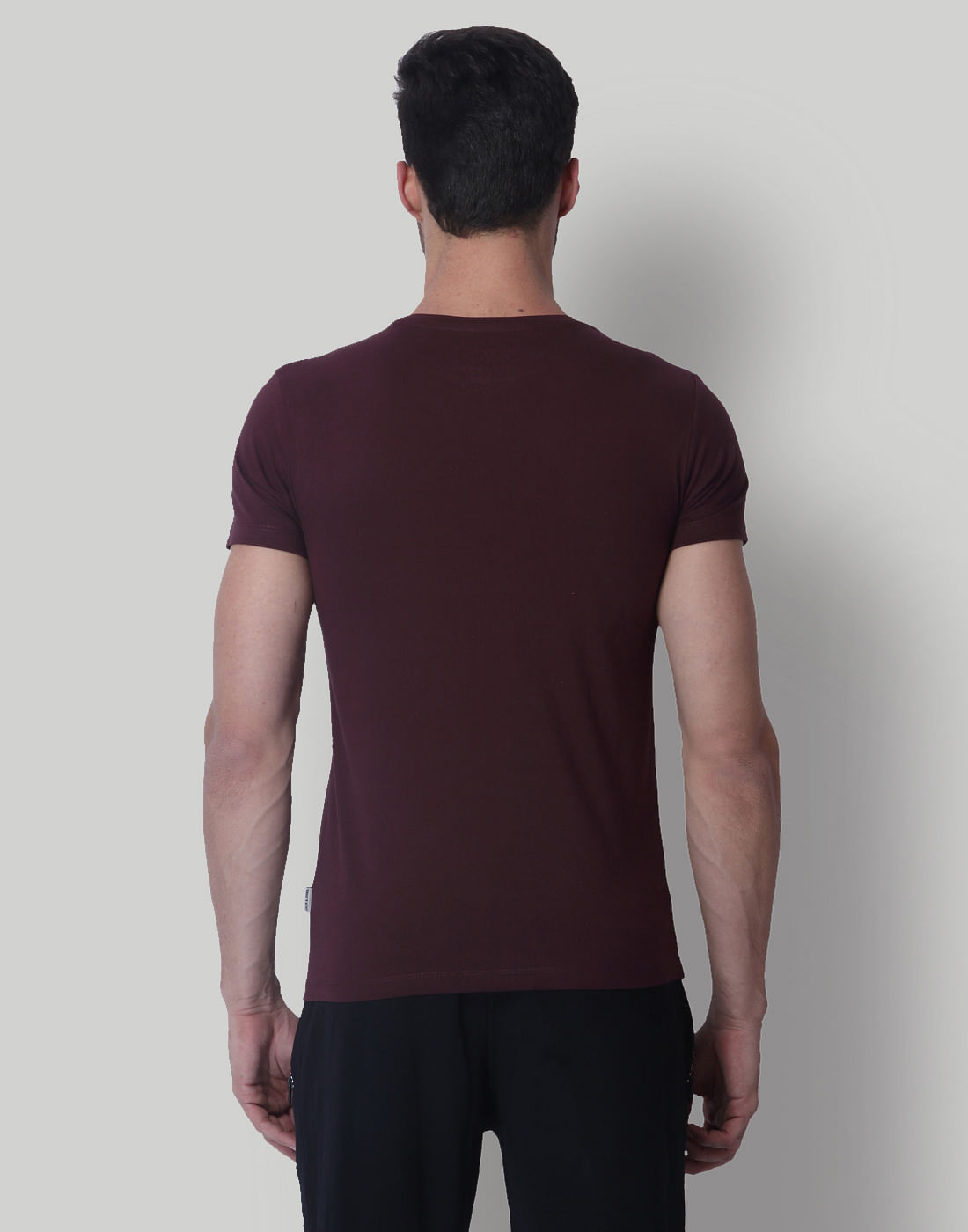 Burgundy Graphic Print Crew Neck T-Shirt