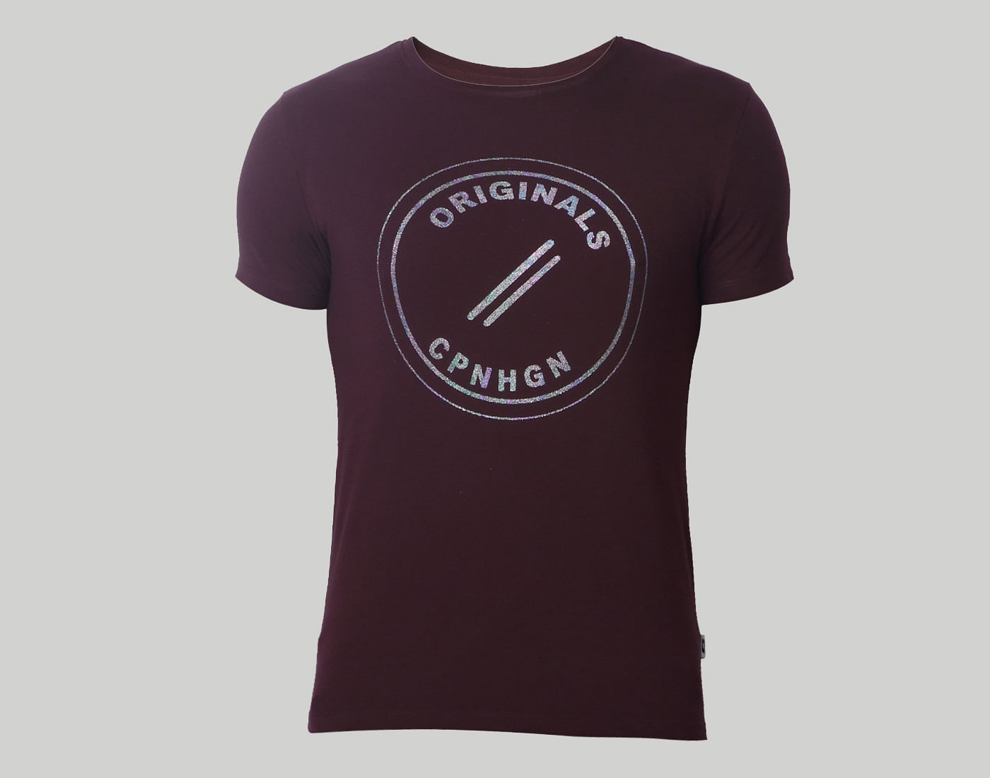 Burgundy Graphic Print Crew Neck T-Shirt