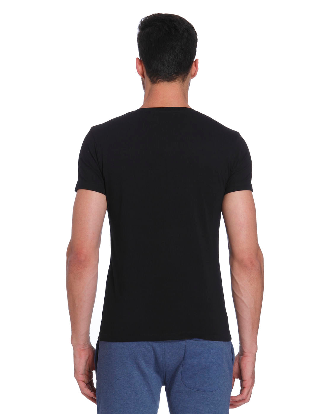 Black & White Print Crew Neck T-Shirt