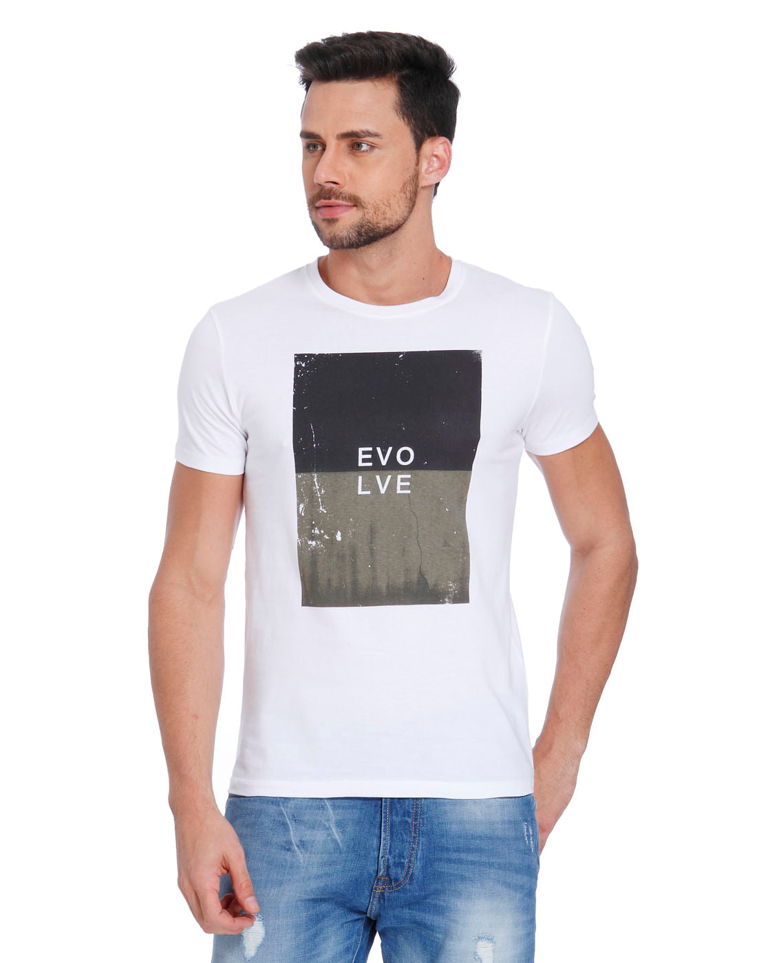 White Graphic Print Crew Neck T-Shirt - S