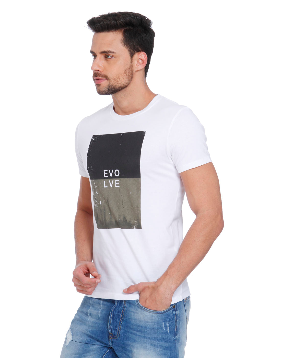 White Graphic Print Crew Neck T-Shirt