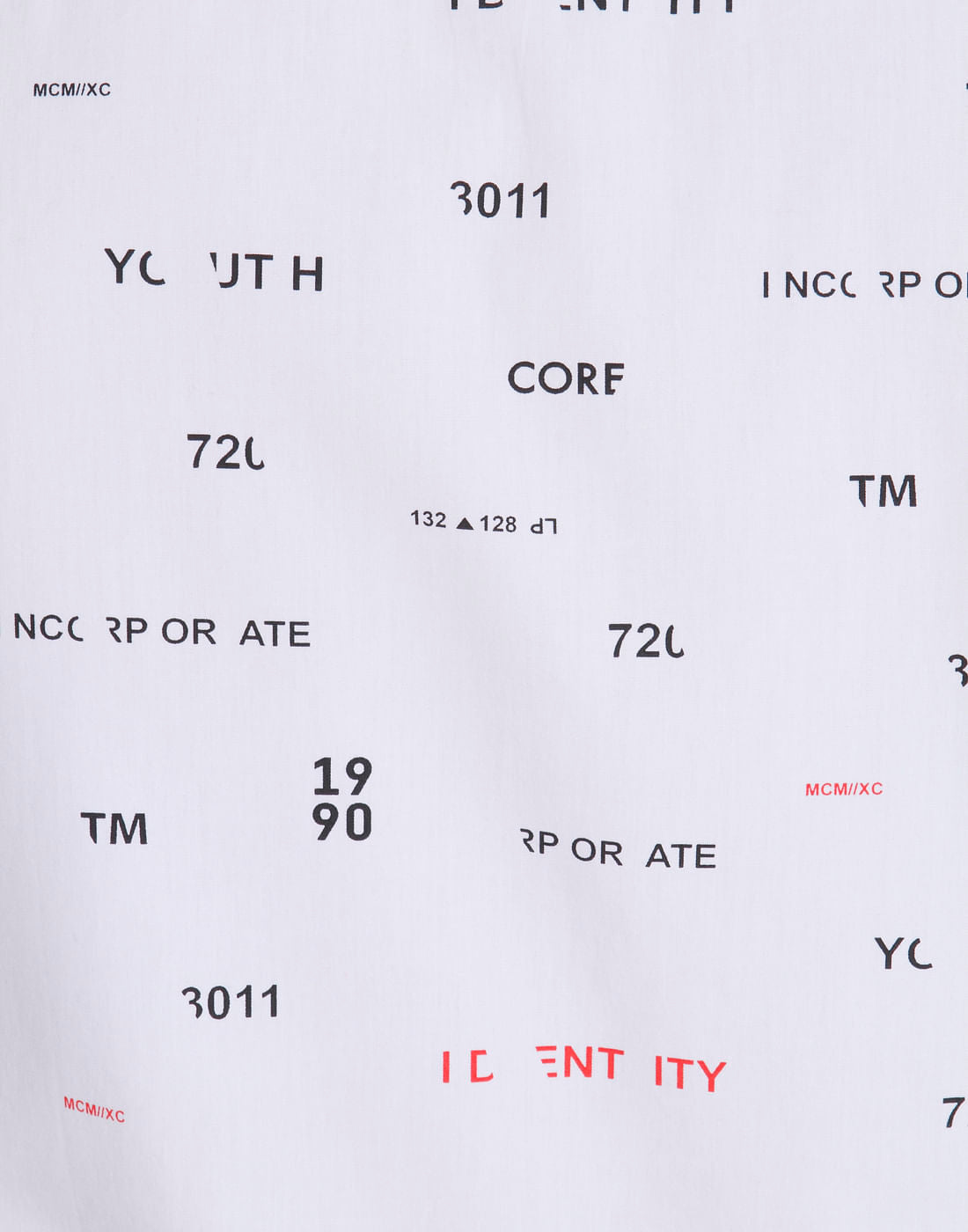 White All Over Text Print Shirt
