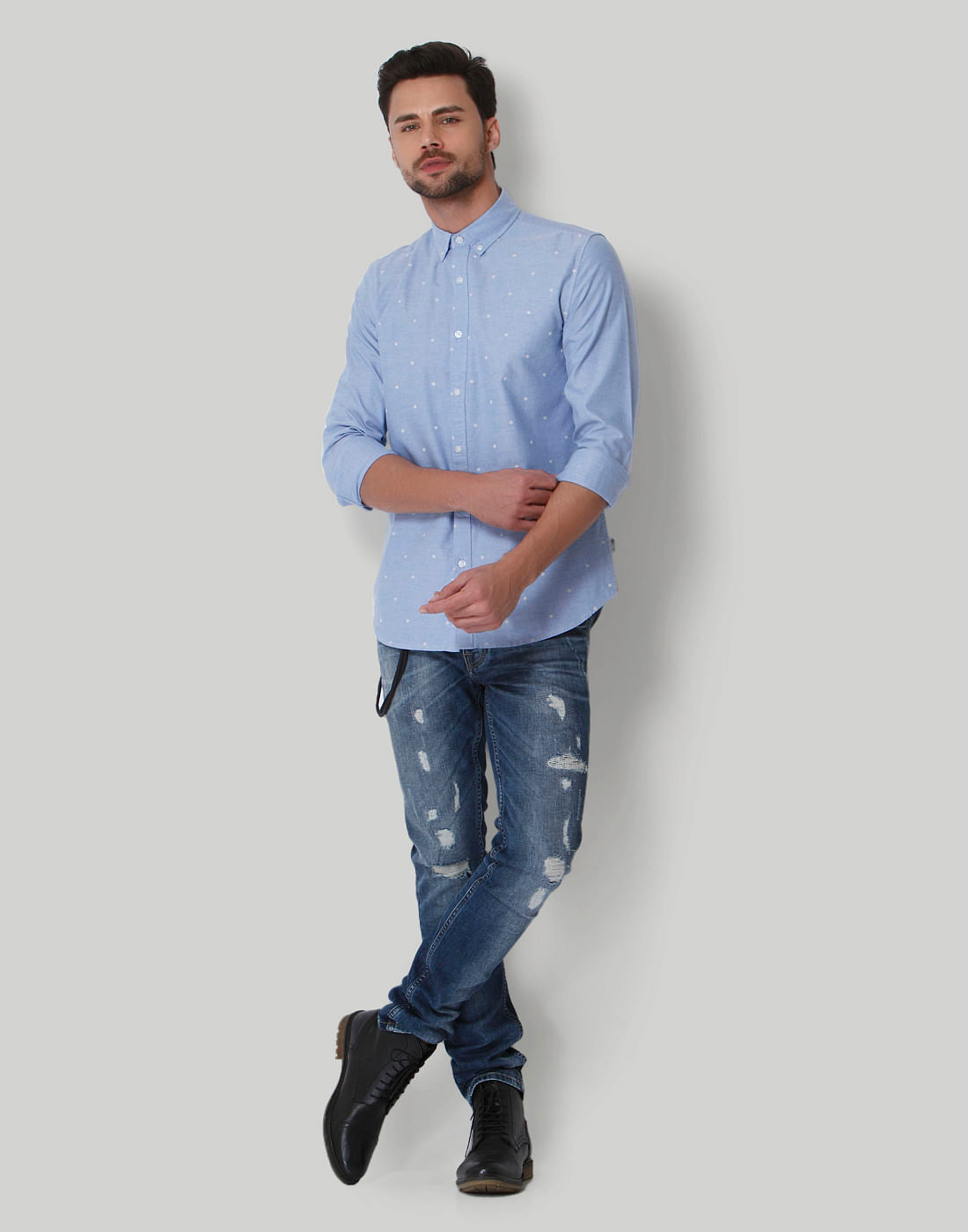 Blue Polka Dot Shirt