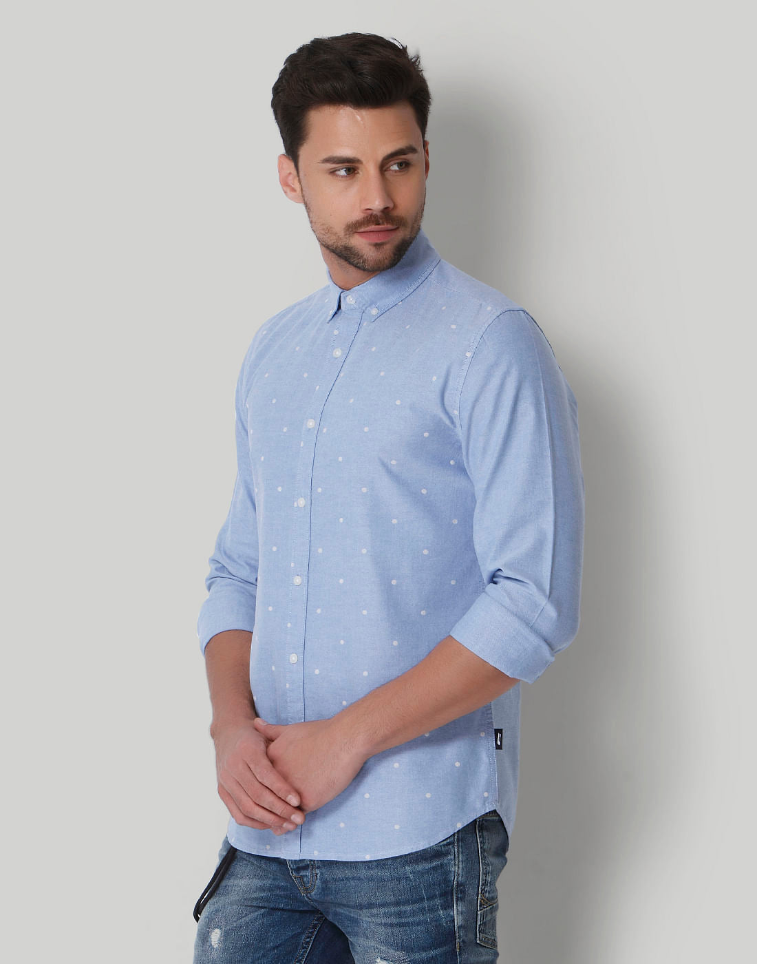 Blue Polka Dot Shirt
