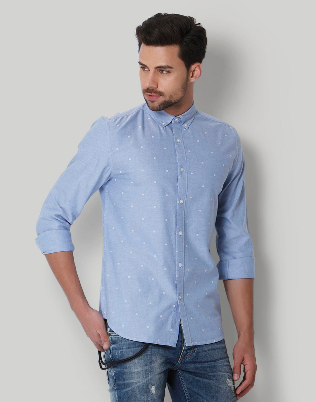 Blue Polka Dot Shirt