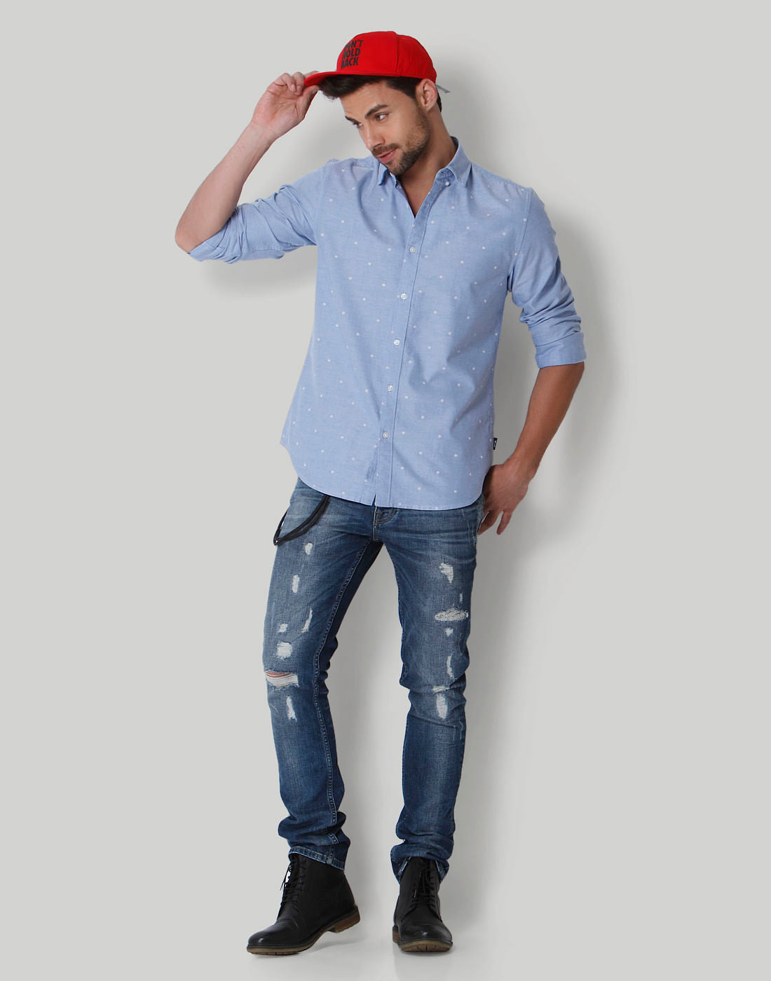 Blue Polka Dot Shirt