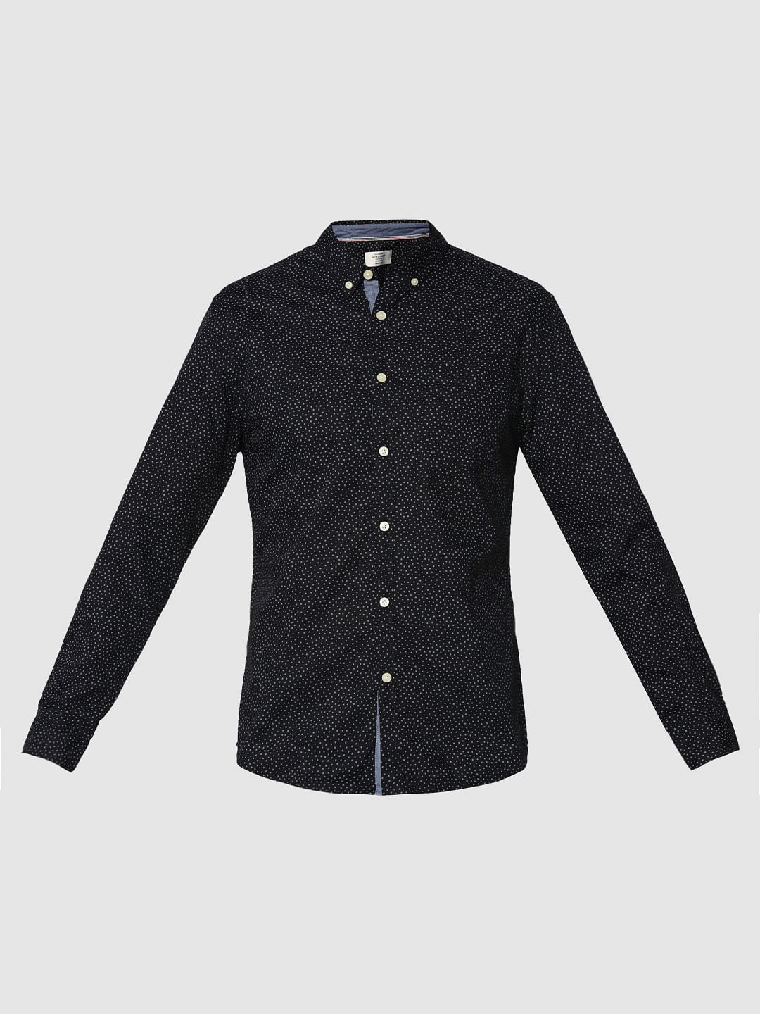 Black All Over Print Full Sleeves Shirt