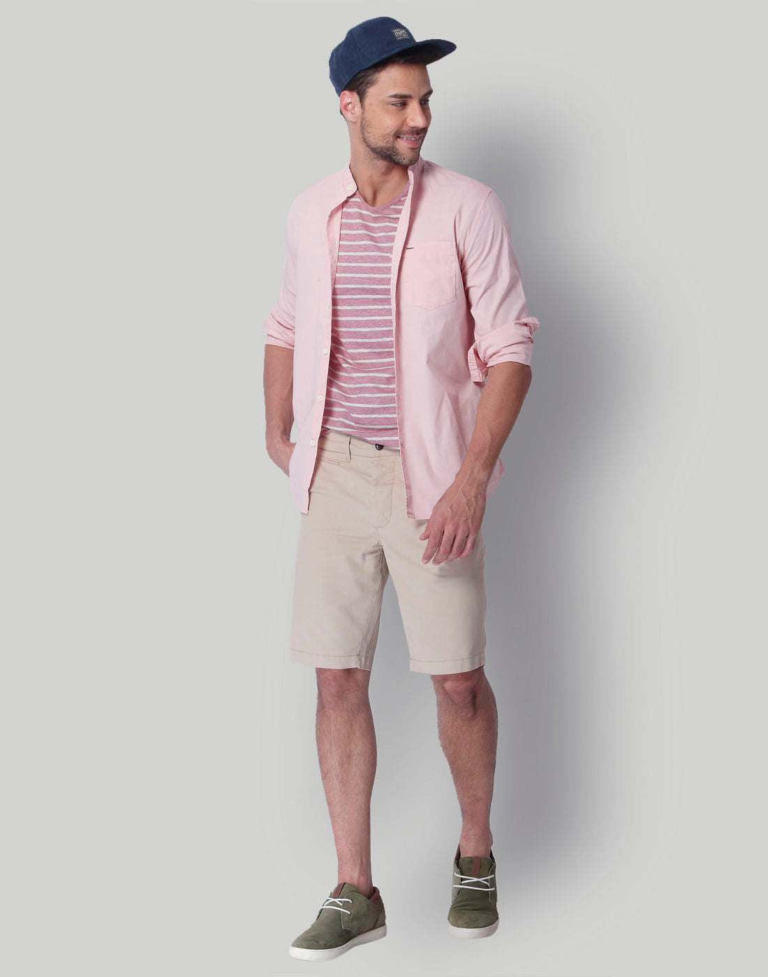Pink Striped Crew Neck T-Shirt