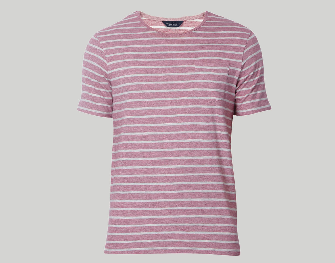 Pink Striped Crew Neck T-Shirt