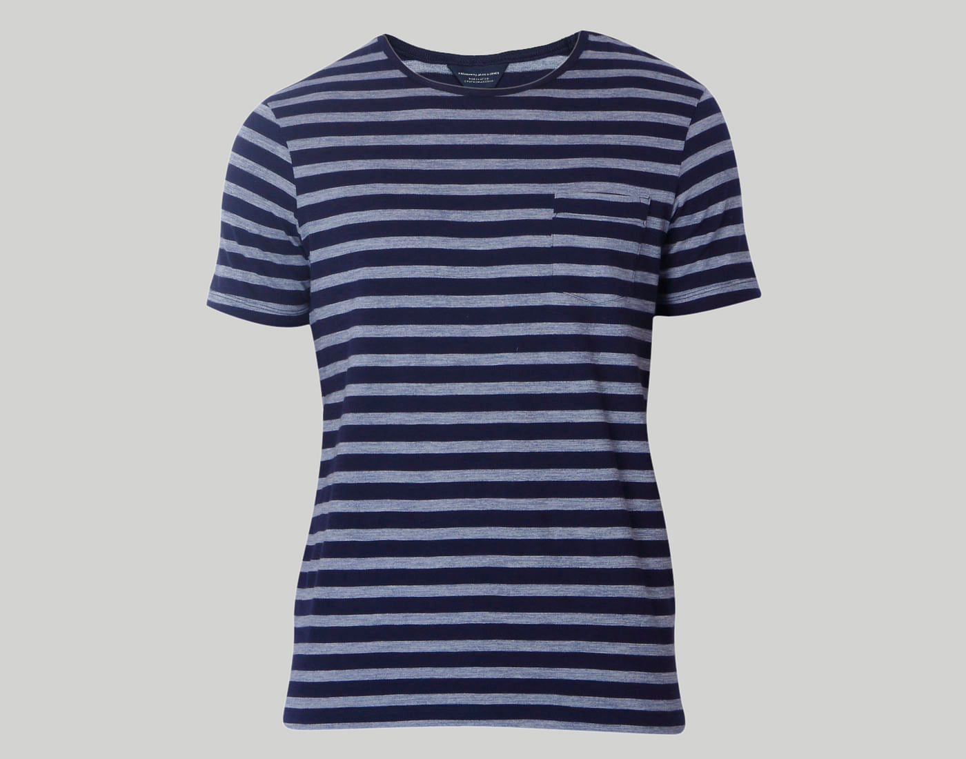 Blue Striped Crew Neck T-Shirt