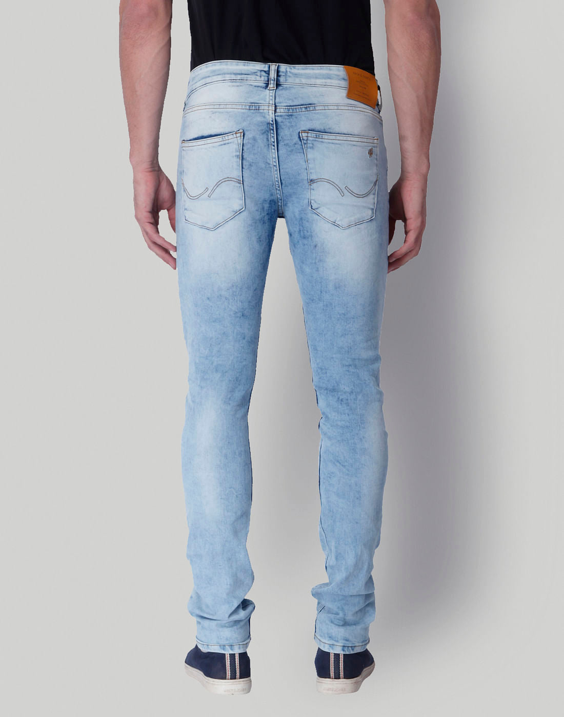 Light Blue Ripped Low Rise Slim Fit Jeans