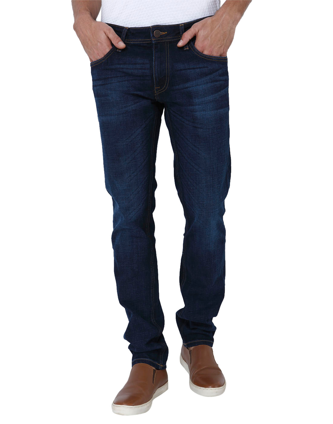 Dark Blue Low Rise Slim Fit Jeans - 28/32