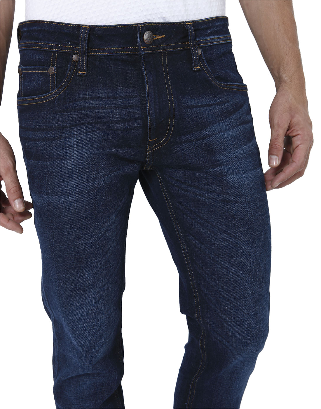 Dark Blue Low Rise Slim Fit Jeans