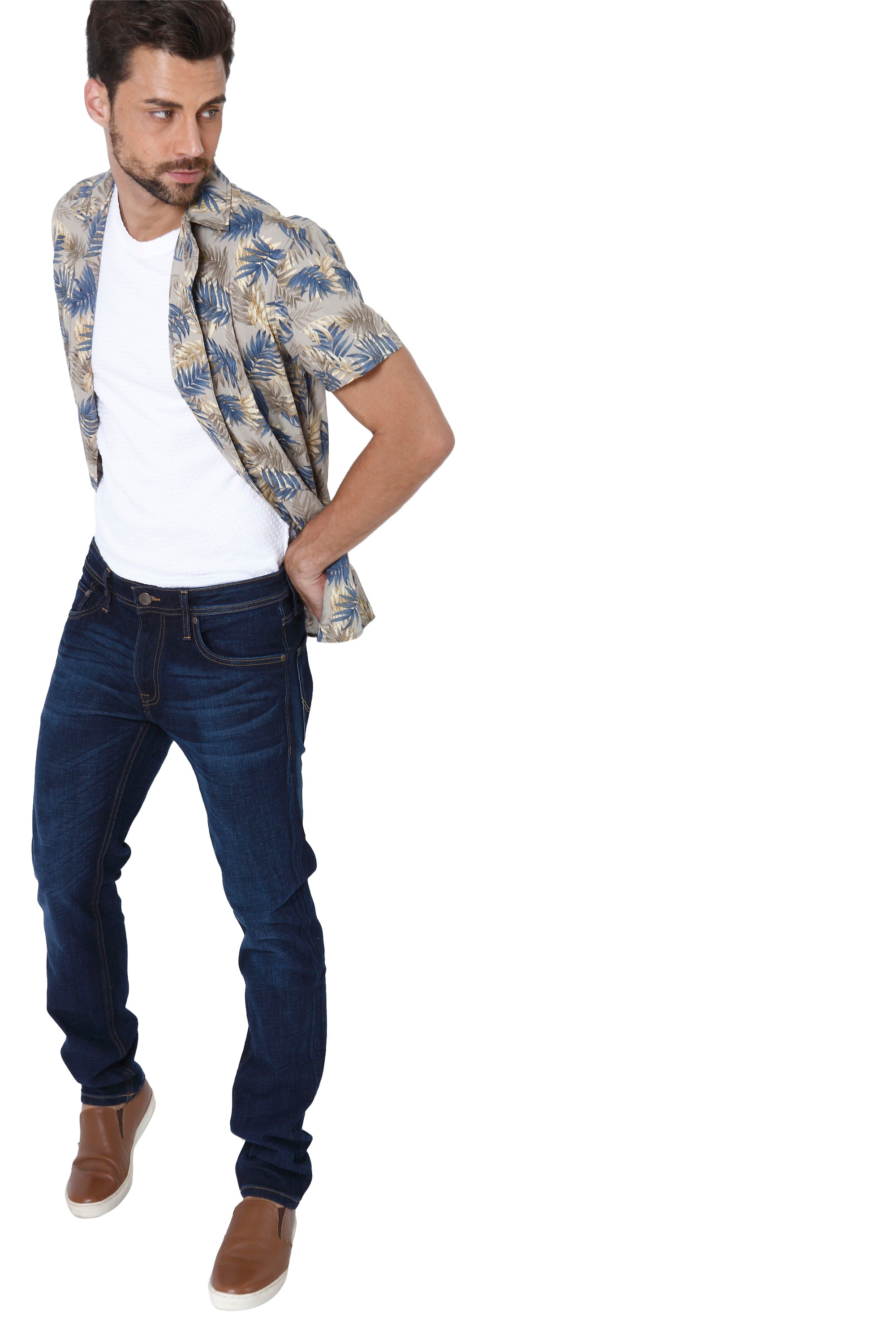 Dark Blue Low Rise Slim Fit Jeans