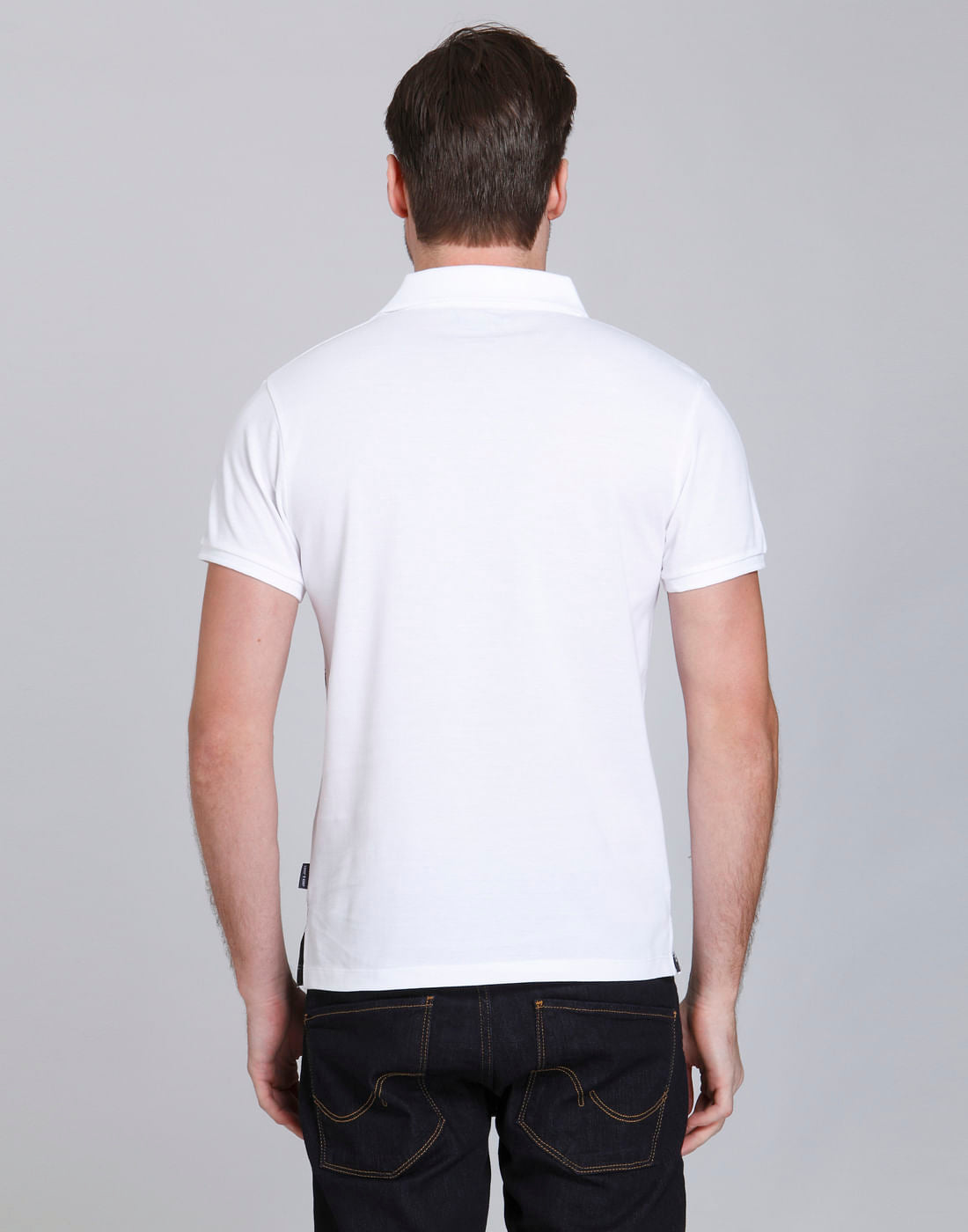White Colour Splash Polo T-Shirt