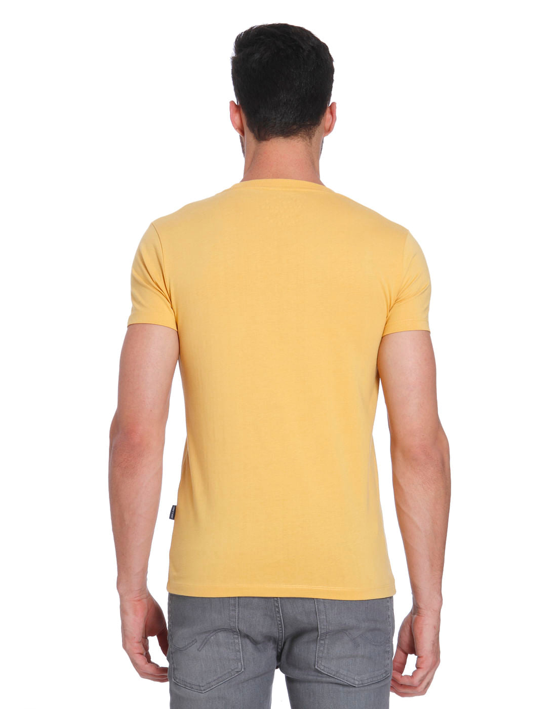 Yellow Tiger Print Crew Neck T-Shirt