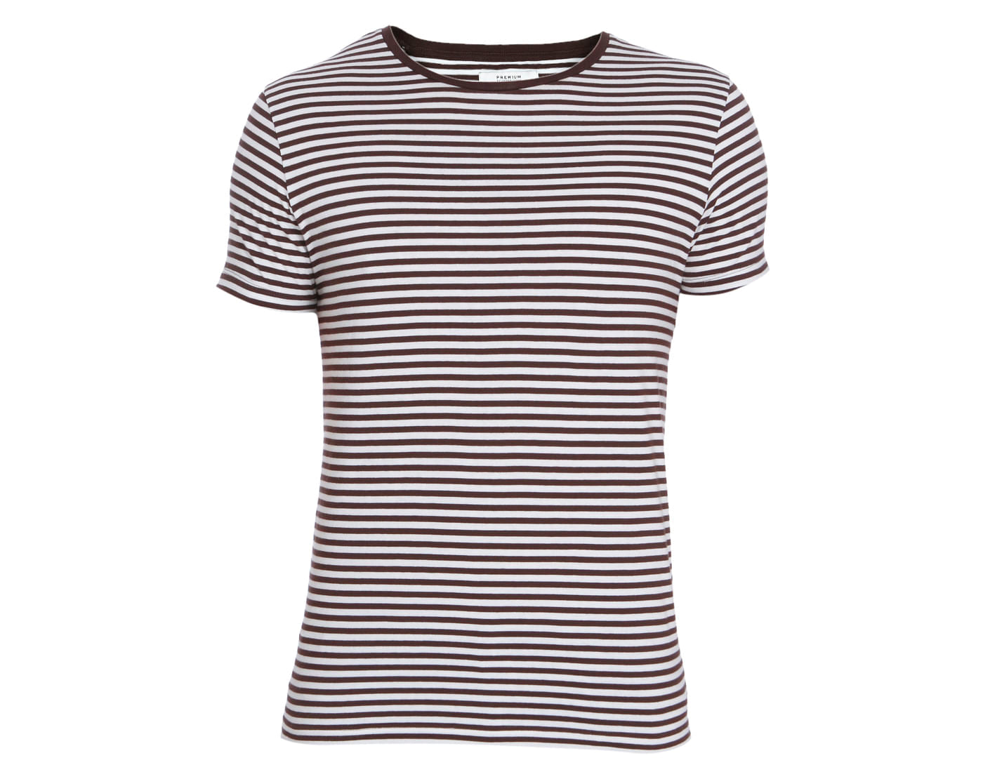 Brown Striped Crew Neck T-Shirt
