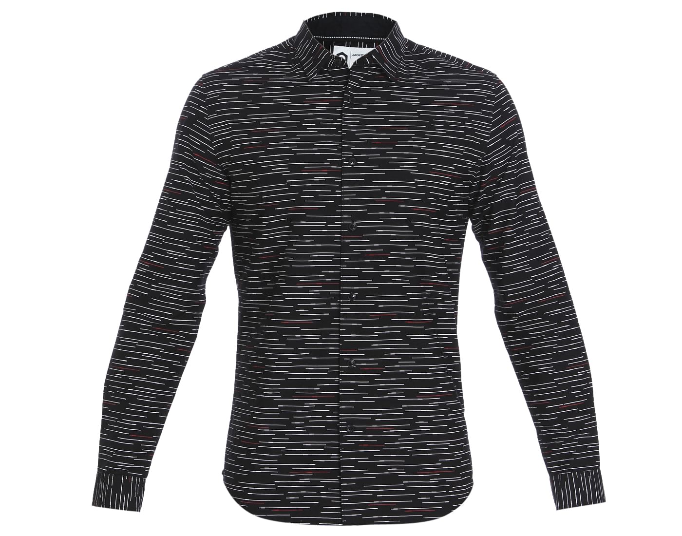 Black With White Lines Regular Fit Shirt