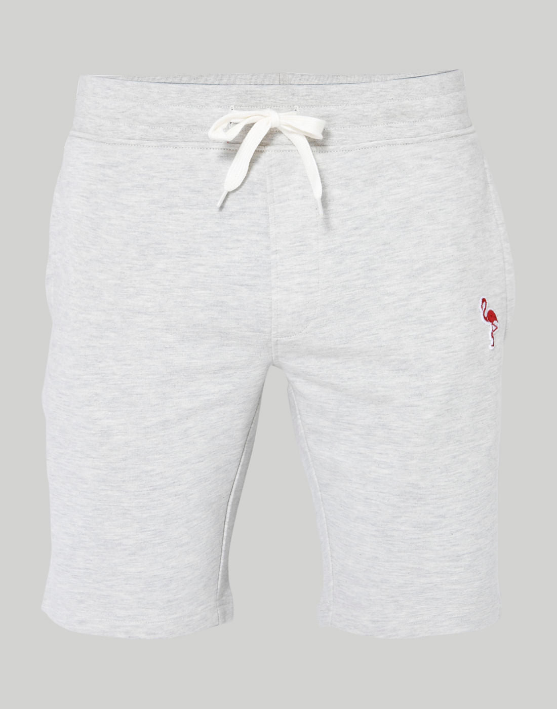 Light Grey Flamingo Print Sweatshorts