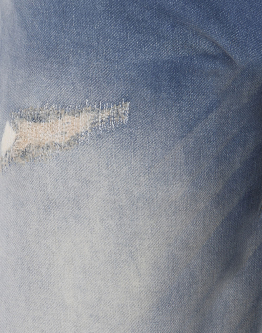Light Blue Distressed Low Rise Slim Fit Jeans