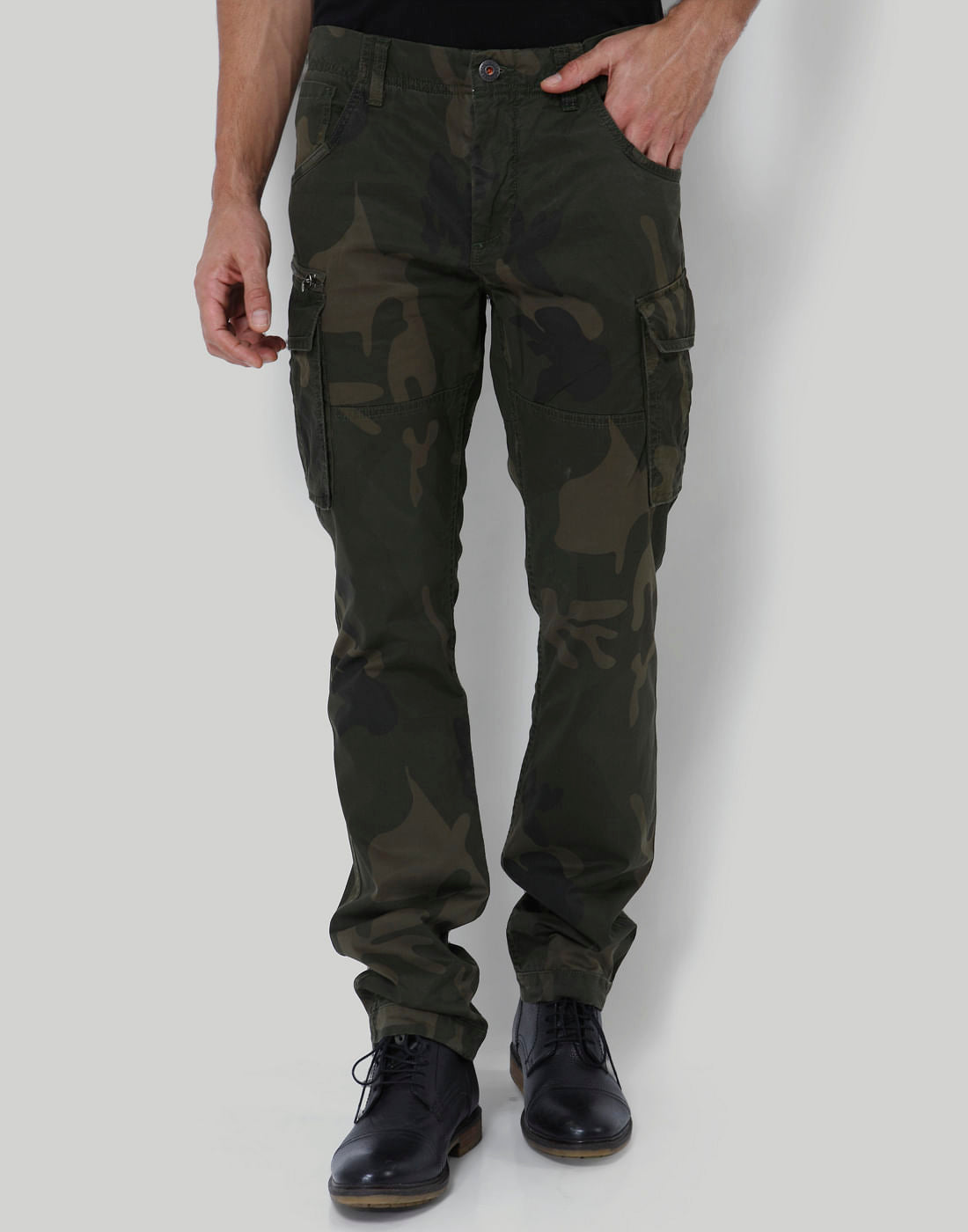 Green Camo Print Pants - 28/32
