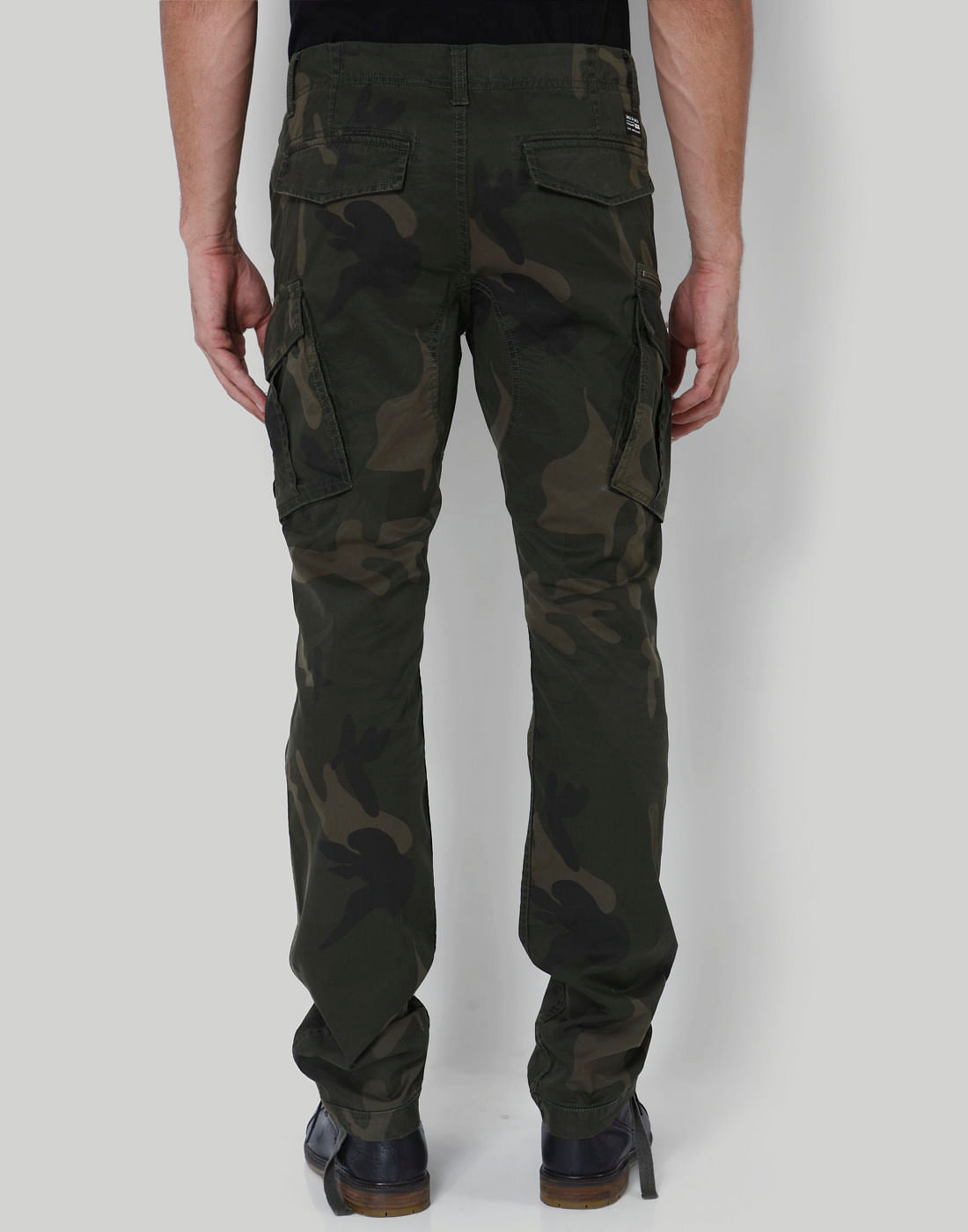 Green Camo Print Pants