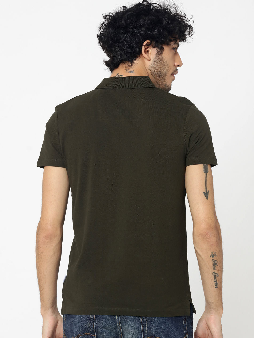 Olive Green Patch Pocket Polo T-Shirt