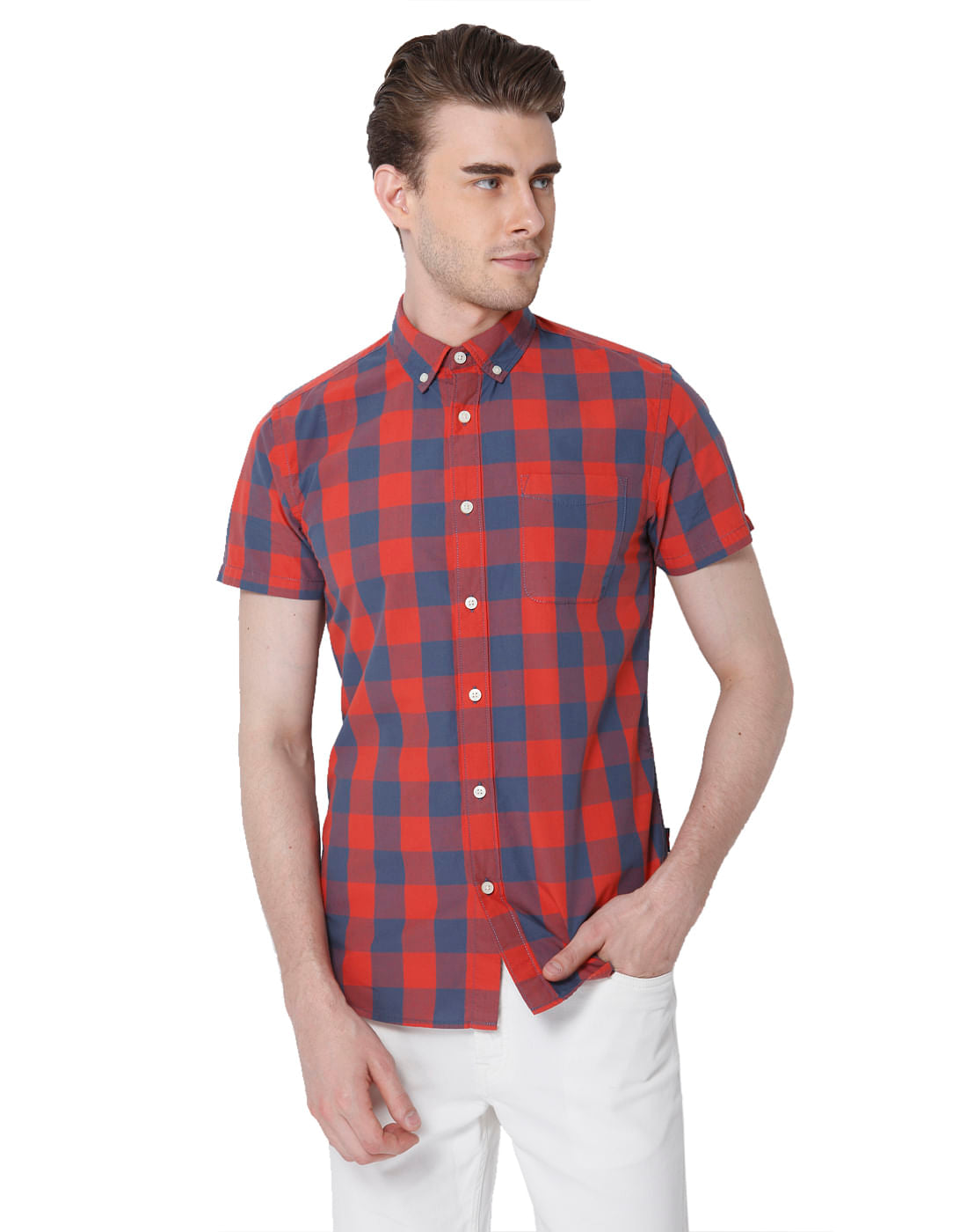 Red Check Shirt - S