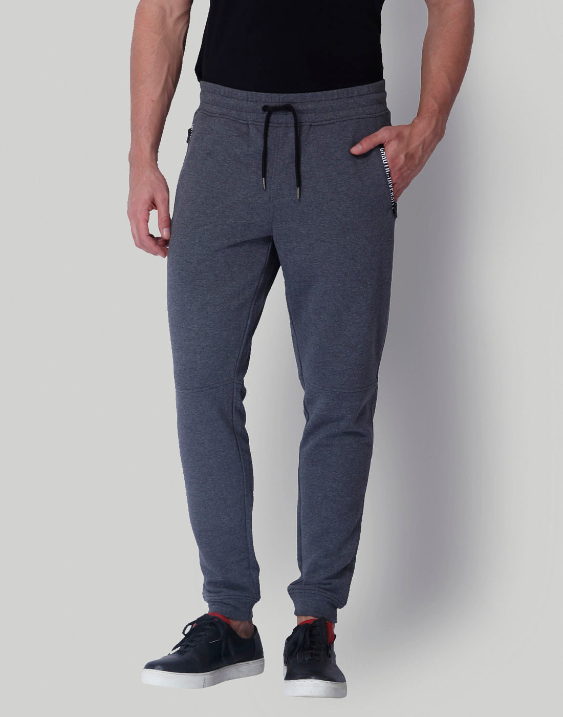 Grey Mid Rise Slim Fit Sweatpants - S