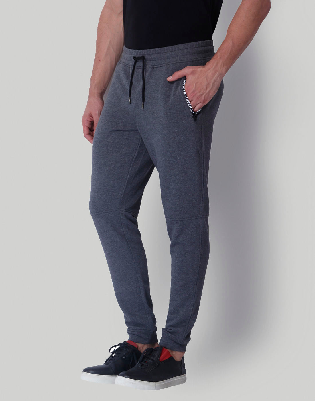 Grey Mid Rise Slim Fit Sweatpants