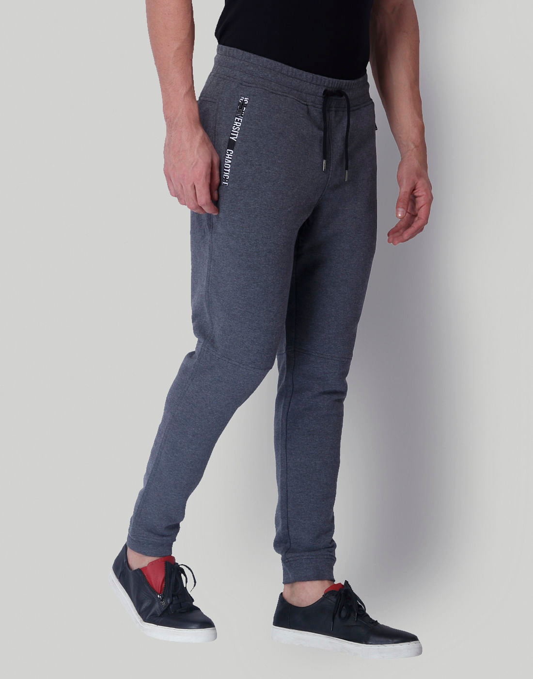 Grey Mid Rise Slim Fit Sweatpants