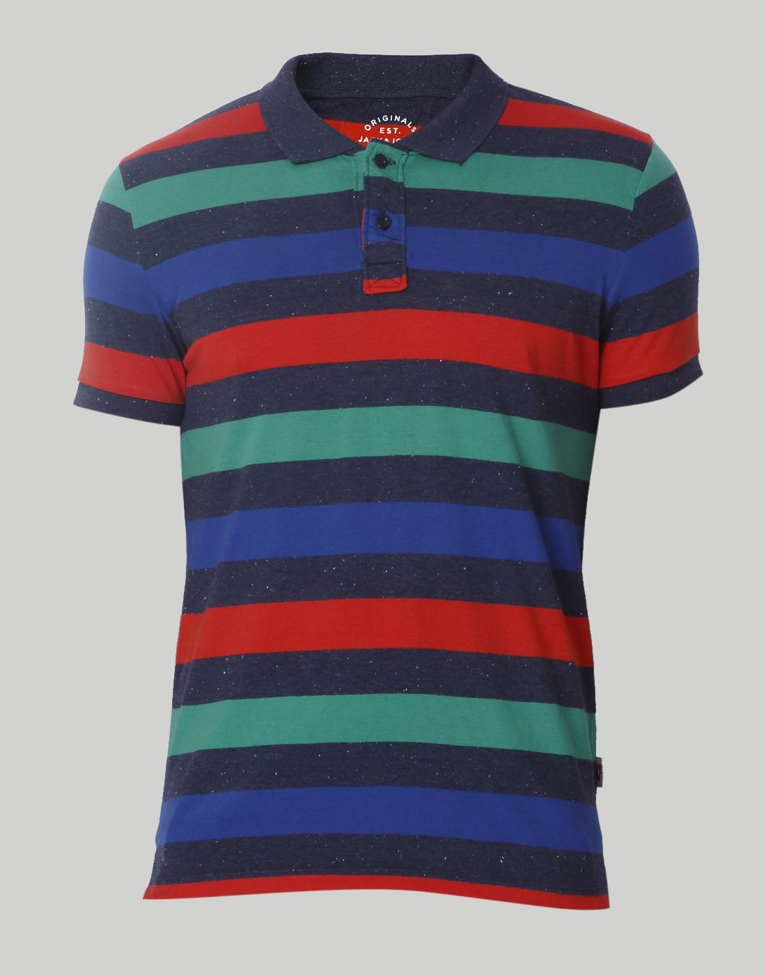 Multi-Colored Striped Polo T-Shirt
