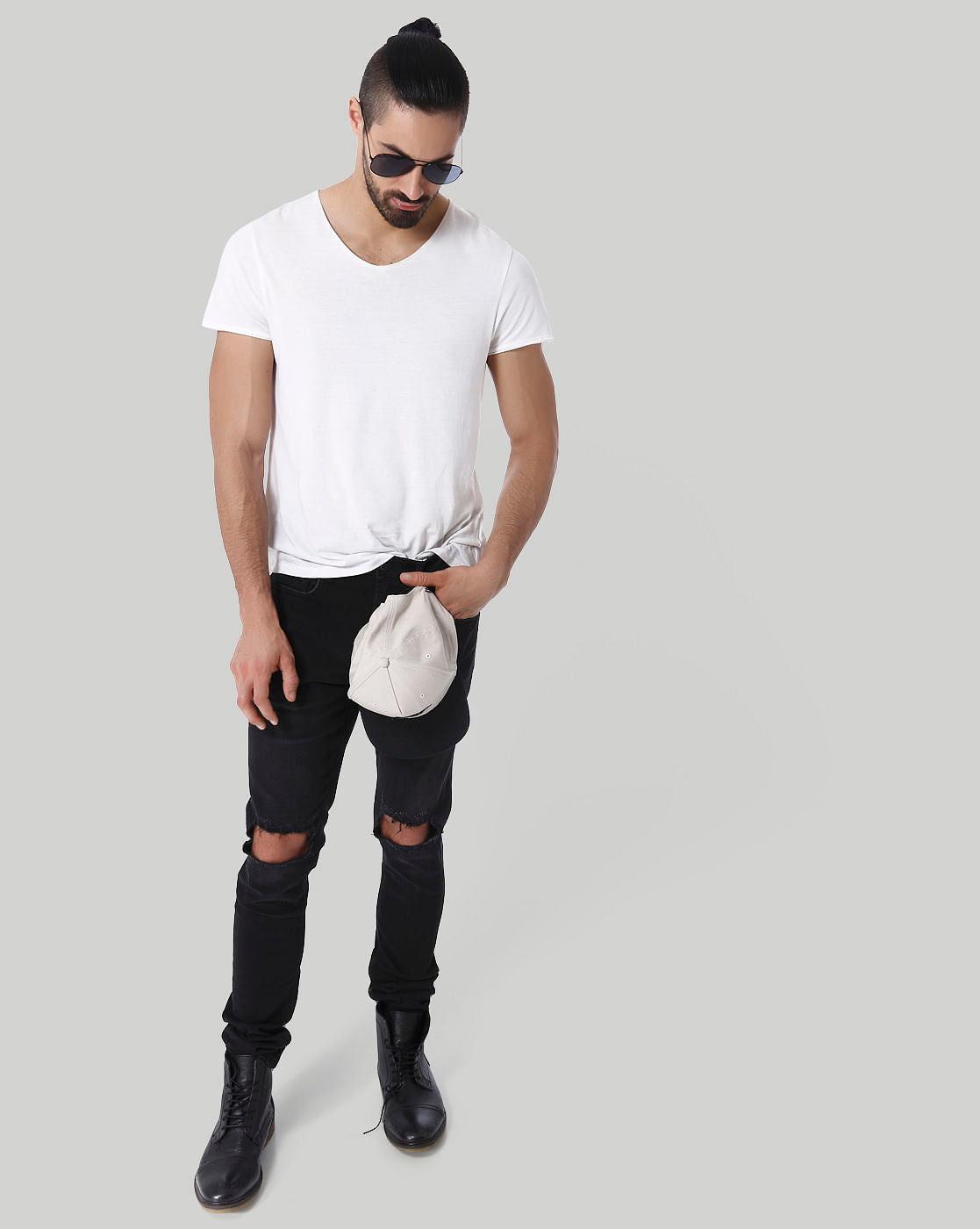 Black Super Distressed Low Rise Skinny Fit Jeans