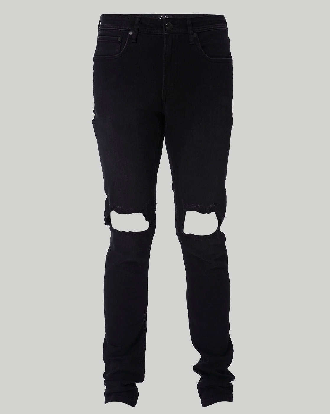 Black Super Distressed Low Rise Skinny Fit Jeans