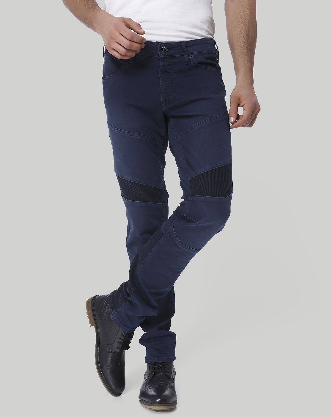 Dark Bluelow Rise Slim Fit Biker Jeans - 28/32