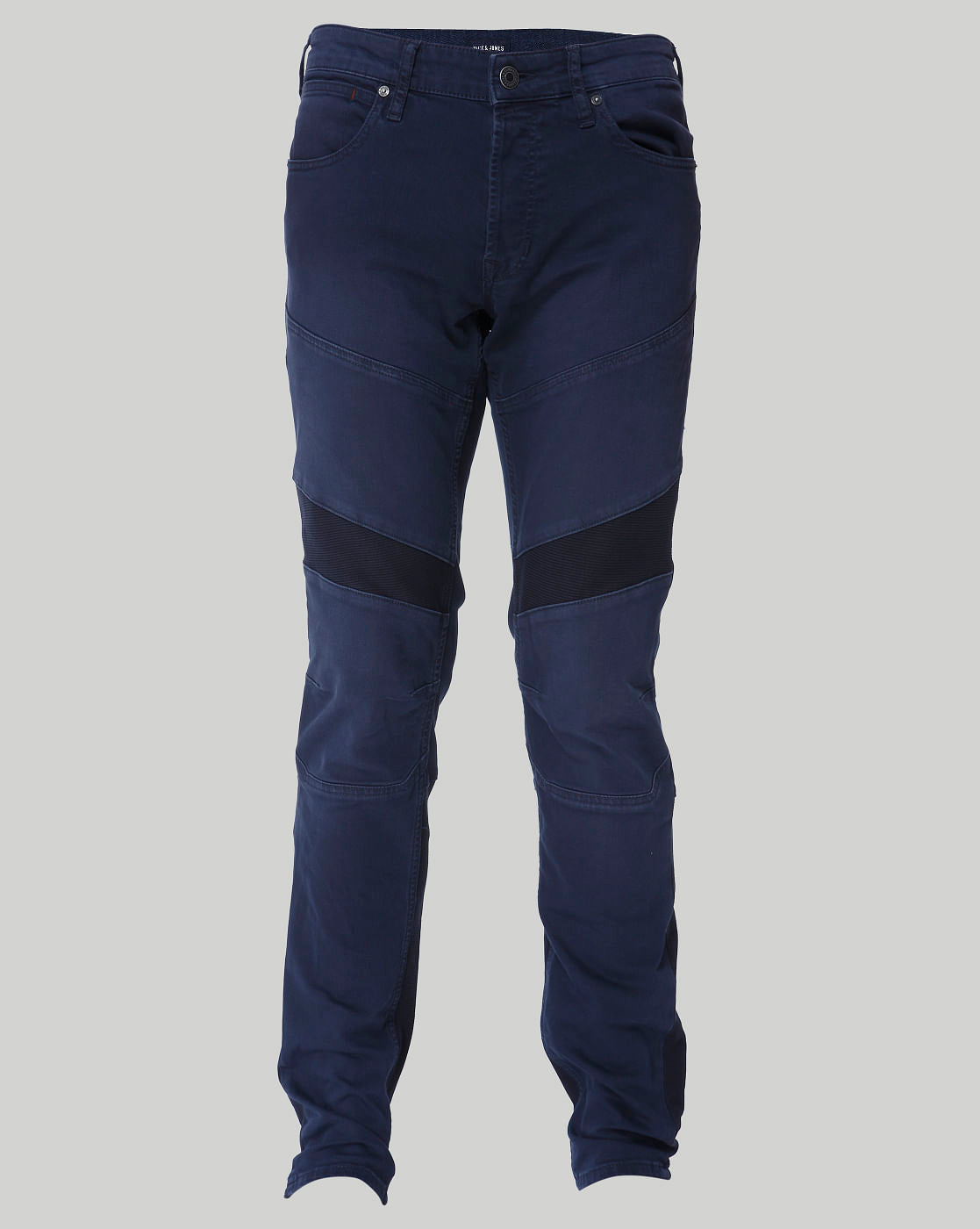 Dark Bluelow Rise Slim Fit Biker Jeans