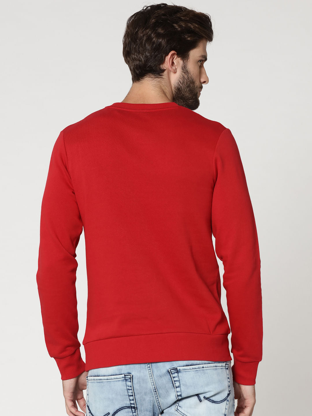 Red Snowman Print Crew Neck Sweatshirt