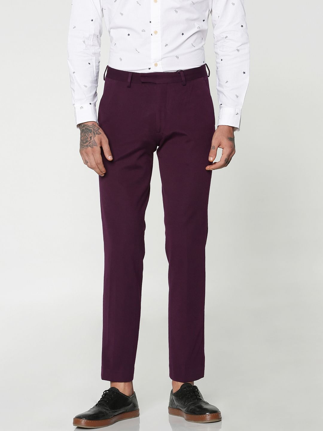 Purple Slim Fit Trousers - 46