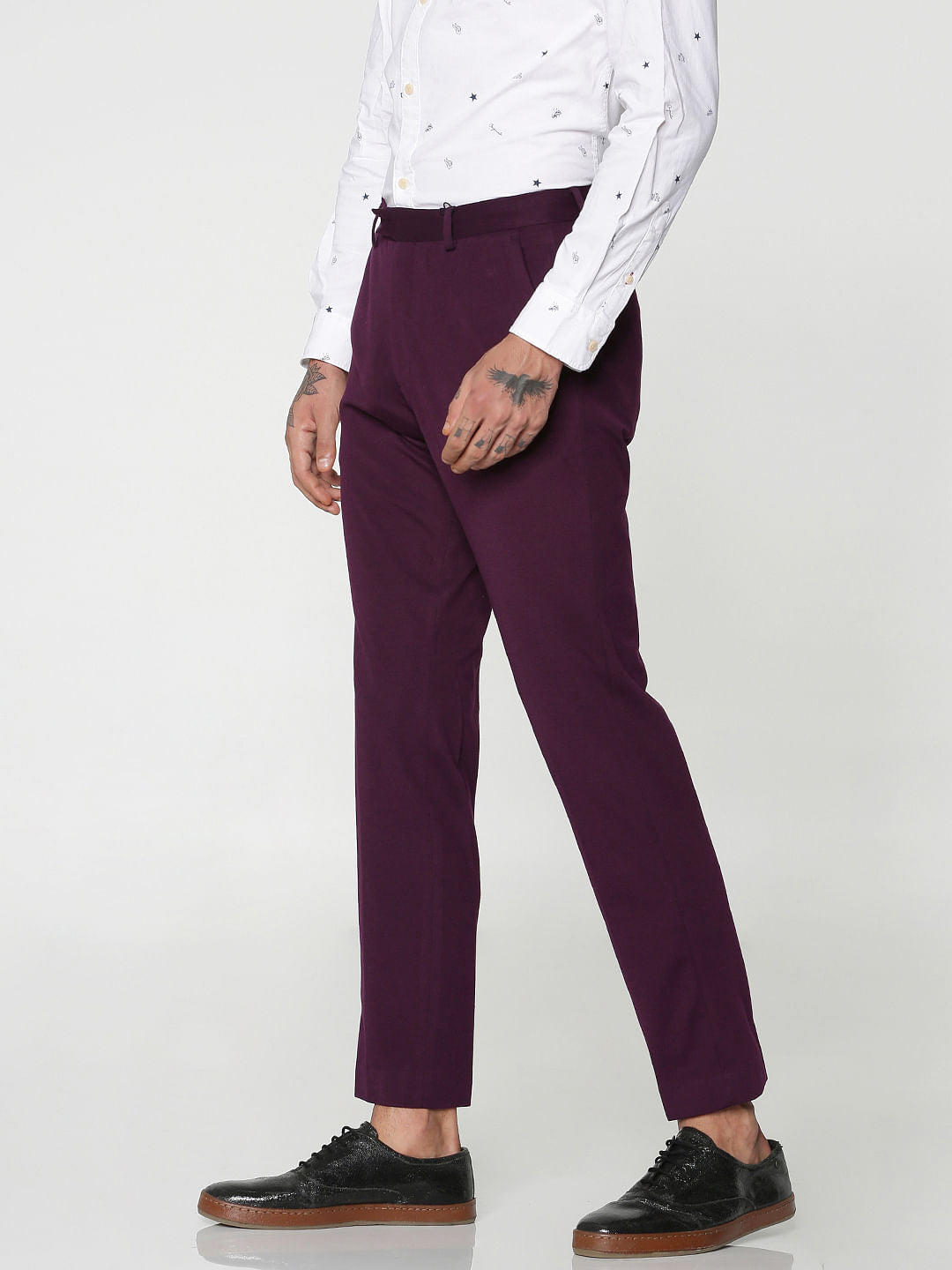Purple Slim Fit Trousers