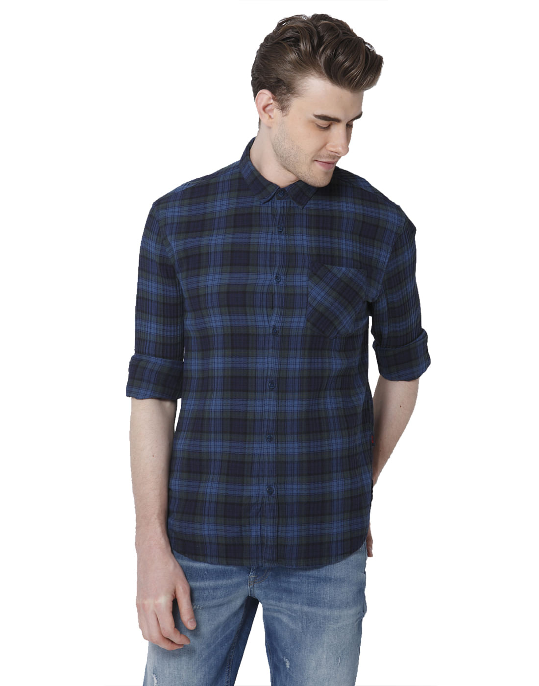 Blue & Black Check Shirt